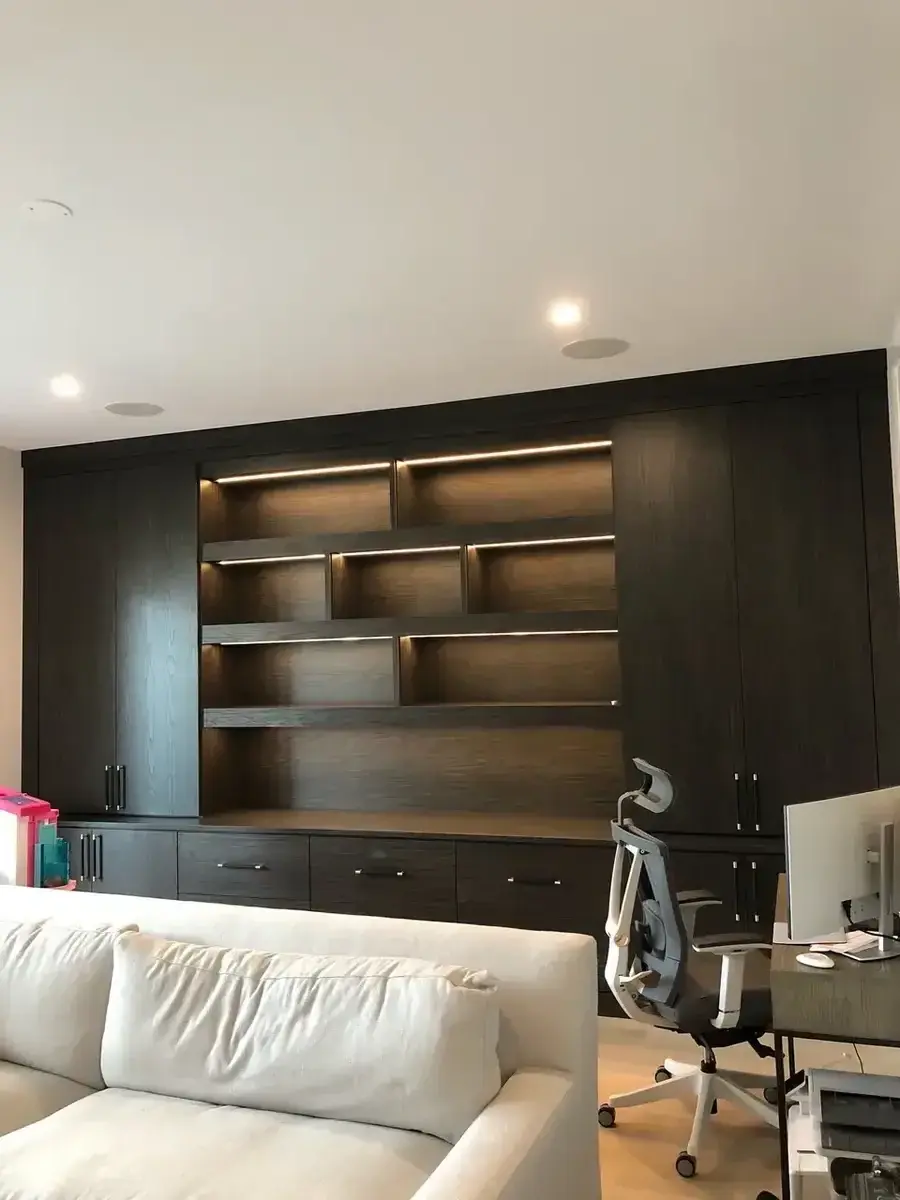 Dark Espresso Home Office Built-In